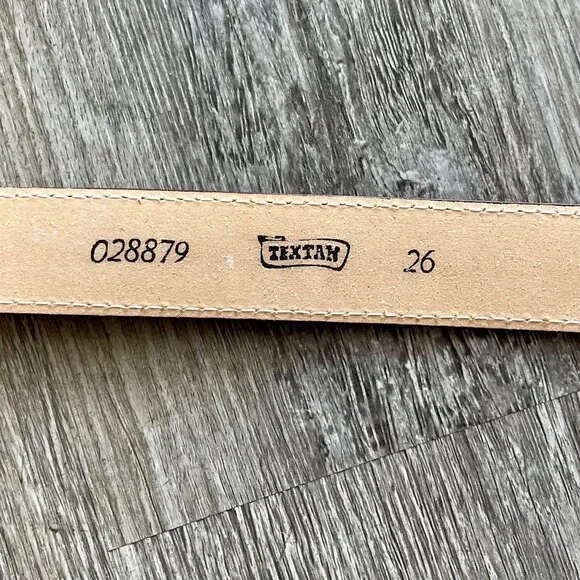 Vintage Textan Grey Leather Western Belt Silver Detailed Metal Buckle - Picture 16 of 16